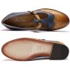 imageMona flying Womens Leather Wingtip Oxford Mary Jane Loafer Casual Flat T Strap Shoes for LadiesBrownblue