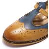imageMona flying Womens Leather Wingtip Oxford Mary Jane Loafer Casual Flat T Strap Shoes for LadiesBrownblue