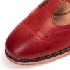 imageMona flying Womens Leather Wingtip Oxford Mary Jane Loafer Casual Flat T Strap Shoes for LadiesDate Red