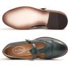 imageMona flying Womens Leather Wingtip Oxford Mary Jane Loafer Casual Flat T Strap Shoes for LadiesGreenish