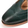 imageMona flying Womens Leather Wingtip Oxford Mary Jane Loafer Casual Flat T Strap Shoes for LadiesGreenish