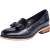 imageMona flying Womens Leather Bow Penny Loafer Business Casual Slip on Flat Office Work Shoes for LadiesInk Black