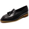 imageMona flying Womens Leather Tassel Loafer Dress Casual Slip on Flat Work Shoes for LadiesBlack