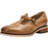 imageMona flying Womens Leather Wingtip Oxford Mary Jane Loafer Casual Flat T Strap Shoes for LadiesLight Brown