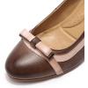 imageMona flying Leather Mid Chunky Pumps Elegant Women Slip On Classic Comfortable Elegant Handmade Work ShoesCoffee Pink