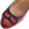 imageMona flying Leather Mid Chunky Pumps Elegant Women Slip On Classic Comfortable Elegant Handmade Work ShoesDate RedBlack