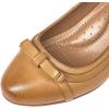 imageMona flying Leather Mid Chunky Pumps Elegant Women Slip On Classic Comfortable Elegant Handmade Work ShoesLight Tan