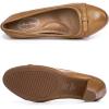 imageMona flying Leather Mid Chunky Pumps Elegant Women Slip On Classic Comfortable Elegant Handmade Work ShoesLight Tan
