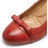 imageMona flying Leather Mid Chunky Pumps Elegant Women Slip On Classic Comfortable Elegant Handmade Work ShoesRed
