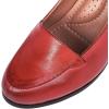 imageMona flying Womens Leather Closed Round Toe Chunky High Heel Pumps Formal Court Shoes Office Work Dress Shoes for LadiesRed