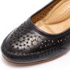 imageMona flying Womens Leather Closed Toe 2 Inch Mid Wedges Heels with Arch Support Round Toe Comfortable Dress Pumps for Women LadiesBlack