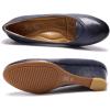 imageMona flying Womens Leather Closed Toe 2 Inch Mid Wedges Heels with Arch Support Round Toe Comfortable Dress Pumps for Women LadiesBlue