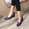 imageMona flying Womens Leather Closed Toe 2 Inch Mid Wedges Heels with Arch Support Round Toe Comfortable Dress Pumps for Women LadiesBlue