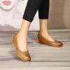imageMona flying Womens Leather Closed Toe 2 Inch Mid Wedges Heels with Arch Support Round Toe Comfortable Dress Pumps for Women LadiesBrown