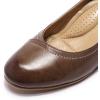 imageMona flying Womens Leather Closed Toe 2 Inch Mid Wedges Heels with Arch Support Round Toe Comfortable Dress Pumps for Women LadiesChocolate