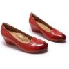 imageMona flying Womens Leather Closed Toe 2 Inch Mid Wedges Heels with Arch Support Round Toe Comfortable Dress Pumps for Women LadiesDate Red