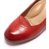 imageMona flying Womens Leather Closed Toe 2 Inch Mid Wedges Heels with Arch Support Round Toe Comfortable Dress Pumps for Women LadiesDate Red