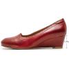 imageMona flying Womens Leather Closed Toe 2 Inch Mid Wedges Heels with Arch Support Round Toe Comfortable Dress Pumps for Women LadiesDate Red
