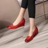 imageMona flying Womens Leather Closed Toe 2 Inch Mid Wedges Heels with Arch Support Round Toe Comfortable Dress Pumps for Women LadiesDate Red