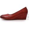 imageMona flying Womens Leather Closed Toe 2 Inch Mid Wedges Heels with Arch Support Round Toe Comfortable Dress Pumps for Women LadiesDull Red
