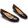 imageMona flying Womens Leather Closed Toe 2 Inch Mid Wedges Heels with Arch Support Round Toe Comfortable Dress Pumps for Women LadiesEbony