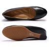 imageMona flying Womens Leather Closed Toe 2 Inch Mid Wedges Heels with Arch Support Round Toe Comfortable Dress Pumps for Women LadiesEbony