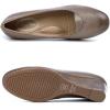 imageMona flying Womens Leather Closed Toe 2 Inch Mid Wedges Heels with Arch Support Round Toe Comfortable Dress Pumps for Women LadiesLight Coffee