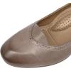 imageMona flying Womens Leather Closed Toe 2 Inch Mid Wedges Heels with Arch Support Round Toe Comfortable Dress Pumps for Women LadiesLight Coffee