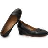 imageMona flying Womens Leather Closed Toe 2 Inch Mid Wedges Heels with Arch Support Round Toe Comfortable Dress Pumps for Women LadiesPitch Black
