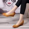 imageMona flying Womens Leather Closed Toe 2 Inch Mid Wedges Heels with Arch Support Round Toe Comfortable Dress Pumps for Women LadiesPure Brown