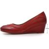 imageMona flying Womens Leather Closed Toe 2 Inch Mid Wedges Heels with Arch Support Round Toe Comfortable Dress Pumps for Women LadiesPurplish Red
