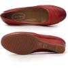 imageMona flying Womens Leather Closed Toe 2 Inch Mid Wedges Heels with Arch Support Round Toe Comfortable Dress Pumps for Women LadiesPurplish Red