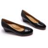 imageMona flying Womens Leather Closed Toe 2 Inch Mid Wedges Heels with Arch Support Round Toe Comfortable Dress Pumps for Women LadiesRaven