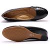 imageMona flying Womens Leather Closed Toe 2 Inch Mid Wedges Heels with Arch Support Round Toe Comfortable Dress Pumps for Women LadiesRaven