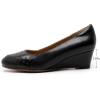 imageMona flying Womens Leather Closed Toe 2 Inch Mid Wedges Heels with Arch Support Round Toe Comfortable Dress Pumps for Women LadiesRaven