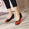 imageMona flying Womens Leather Closed Toe 2 Inch Mid Wedges Heels with Arch Support Round Toe Comfortable Dress Pumps for Women LadiesRedblack