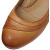imageMona flying Womens Leather Closed Toe 2 Inch Mid Wedges Heels with Arch Support Round Toe Comfortable Dress Pumps for Women LadiesTan