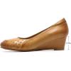 imageMona flying Womens Leather Closed Toe 2 Inch Mid Wedges Heels with Arch Support Round Toe Comfortable Dress Pumps for Women LadiesTawny