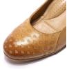 imageMona flying Womens Leather Closed Toe 2 Inch Mid Wedges Heels with Arch Support Round Toe Comfortable Dress Pumps for Women LadiesTawny