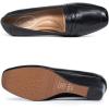imageMona flying Womens Leather Closed Toe 2 inches Wedges Pumps Square Toe Comfortable Heeled Office Work Dress Shoes for LadiesBlack
