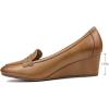 imageMona flying Womens Leather Closed Toe 2 inches Wedges Pumps Square Toe Comfortable Heeled Office Work Dress Shoes for LadiesBrown