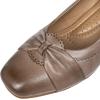 imageMona flying Womens Leather Closed Toe 2 inches Wedges Pumps Square Toe Comfortable Heeled Office Work Dress Shoes for LadiesCoffee