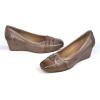 imageMona flying Womens Leather Closed Toe 2 inches Wedges Pumps Square Toe Comfortable Heeled Office Work Dress Shoes for LadiesCoffee