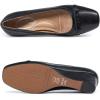 imageMona flying Womens Leather Closed Toe 2 inches Wedges Pumps Square Toe Comfortable Heeled Office Work Dress Shoes for LadiesDark Black