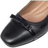 imageMona flying Womens Leather Closed Toe 2 inches Wedges Pumps Square Toe Comfortable Heeled Office Work Dress Shoes for LadiesDark Black