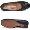 imageMona flying Womens Leather Closed Toe 2 inches Wedges Pumps Square Toe Comfortable Heeled Office Work Dress Shoes for LadiesDeep Black