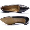 imageMona flying Womens Leather Pointed Toe Dress Pumps Comfort High Heels Office Work Shoes for LadiesBlack