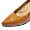 imageMona flying Womens Leather Pointed Toe Dress Pumps Comfort High Heels Office Work Shoes for LadiesBrown