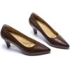 imageMona flying Womens Leather Pointed Toe Dress Pumps Comfort High Heels Office Work Shoes for LadiesChocolate