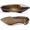 imageMona flying Womens Leather Pointed Toe Dress Pumps Comfort High Heels Office Work Shoes for LadiesChocolate